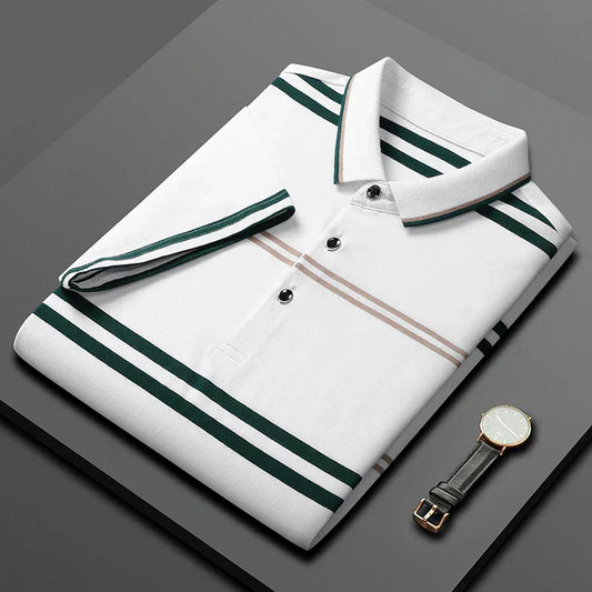 Classic Black Multi-Stripe Premium Polo T-Shirt