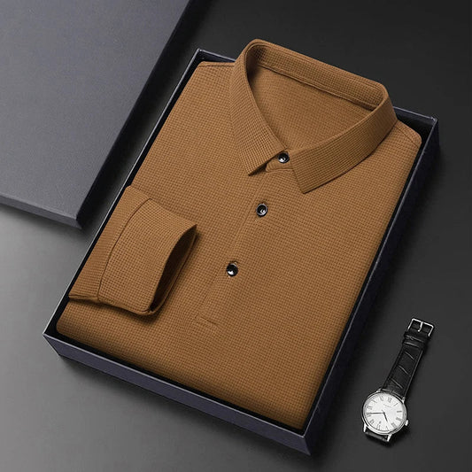 Premium Waffle-Textured Knit Polo T-Shirt